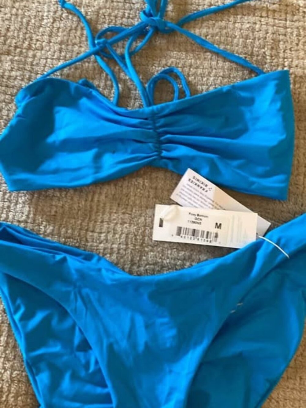 New Frankie’s Bikinis Foxy Tie Front Cheeky Bikini Bottom & Top